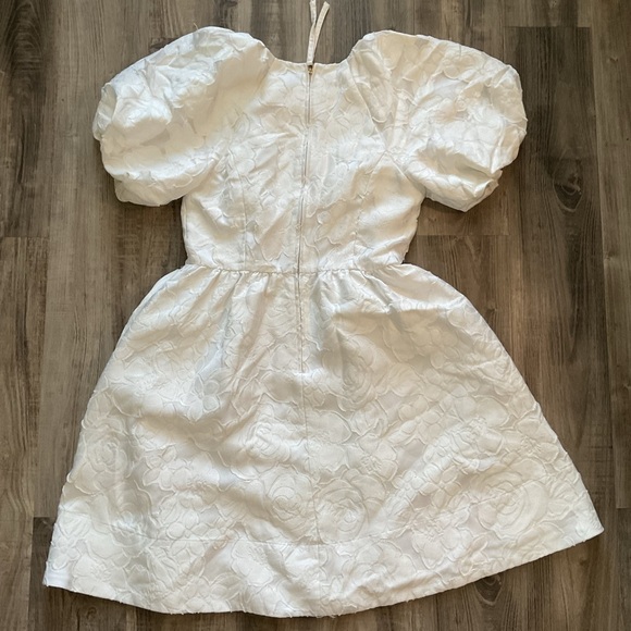 Lilly Pulitzer Dress White Knoxlie Silk Blend Organza Bloom Jacquard Sz 0 - Picture 4 of 5